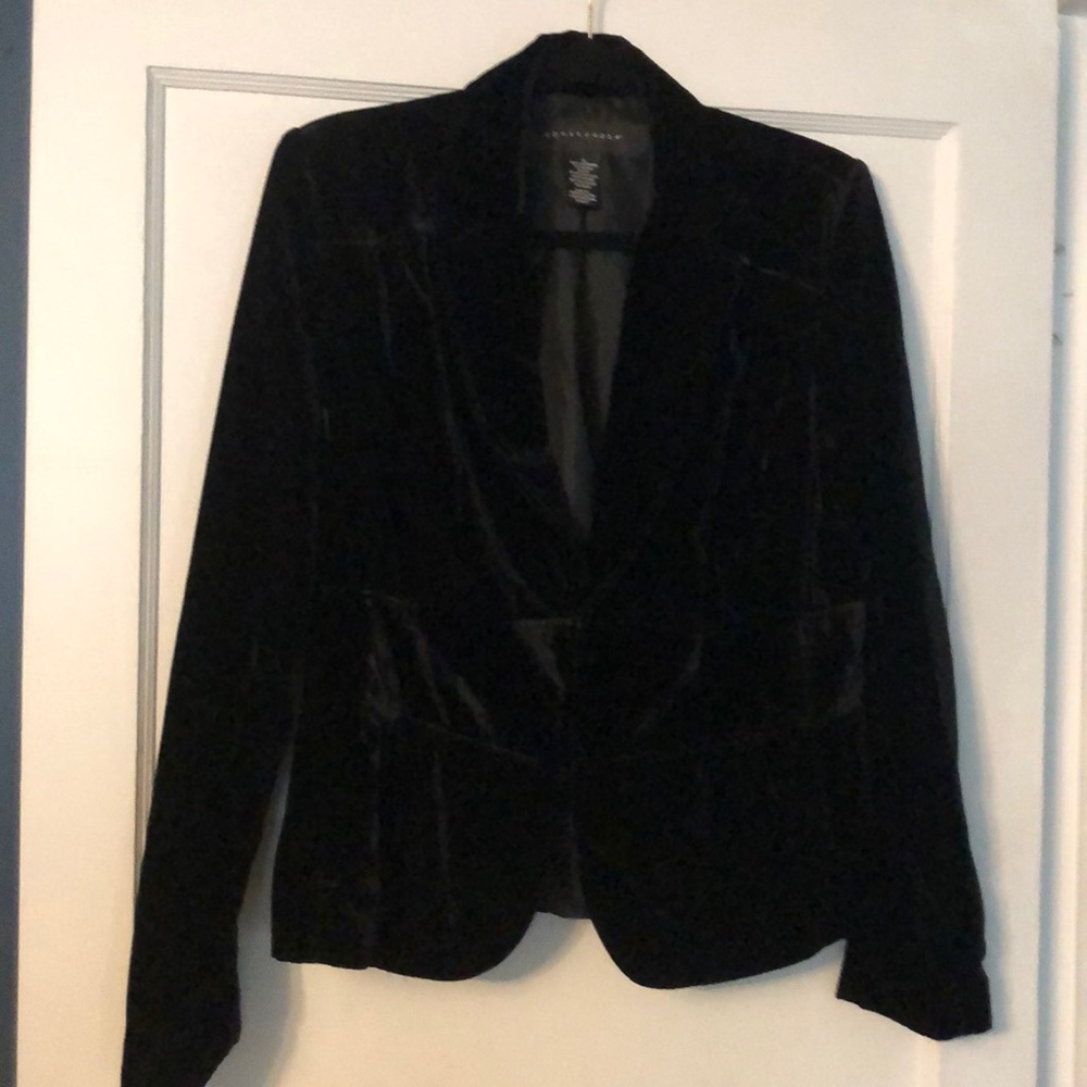 Black velvet blazer by apostrophe size 12
